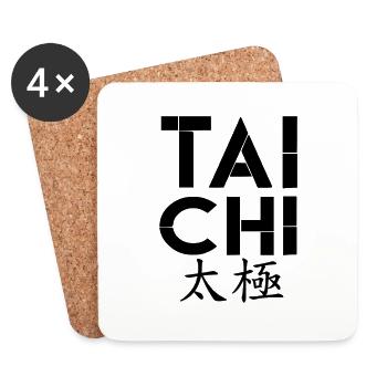 J’adore le Tai Chi, le Tai Chi, le Tai Chi Hoodies, le Tai Chi - Dessous de verre (lot de 4) - blanc - Devant