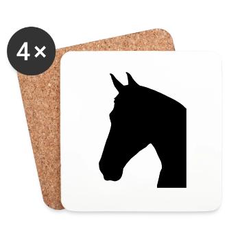 Tête de cheval SMILE - Dessous de verre (lot de 4) - blanc - Devant