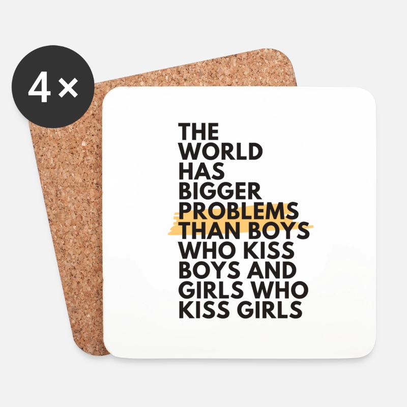 The world has bigger problems. - Coasters (set of 4) - white