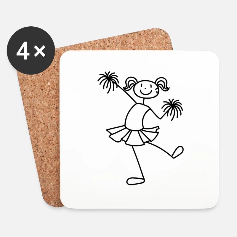 Cheerleader - Untersetzer (4er-Set) - Weiß