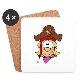 A school pirate - Coasters (set of 4) - white - Front