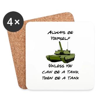 Be a Tank - Coasters (set of 4) - white - Front