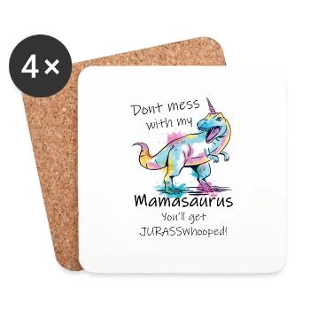 Mamasaurus - Untersetzer (4er-Set) - Weiß - Vorne