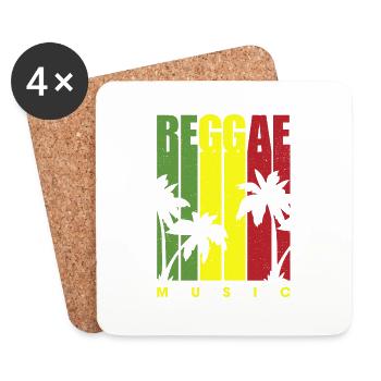 Retro Reggae - Coasters (set of 4) - white - Front