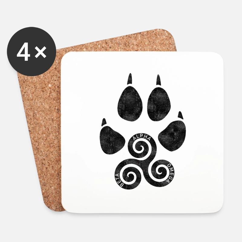 Celtic Wolf - Untersetzer (4er-Set) - Weiß
