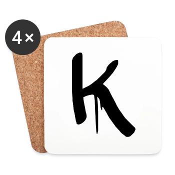 letter K - Coasters (set of 4) - white - Front