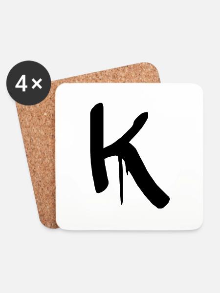 buchstabe K - Untersetzer (4er-Set) - Weiß