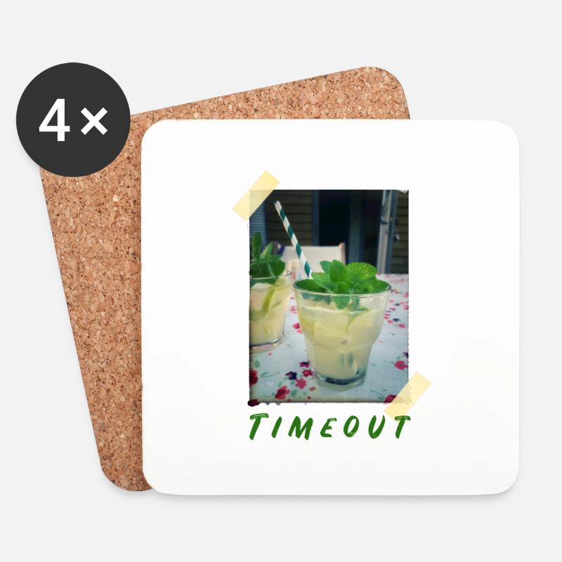 timeout - Dessous de verre (lot de 4) - blanc