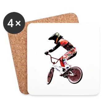 vélo bmx vtt - Dessous de verre (lot de 4) - blanc - Devant
