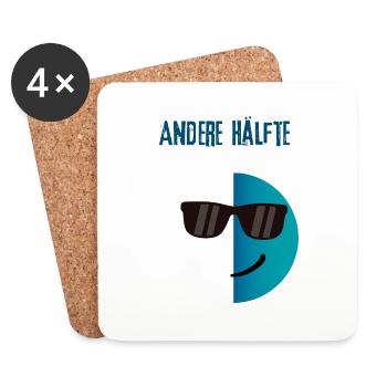 Andere Hälfte - Partnershirt - Männlich - Untersetzer (4er-Set) - Weiß - Vorne