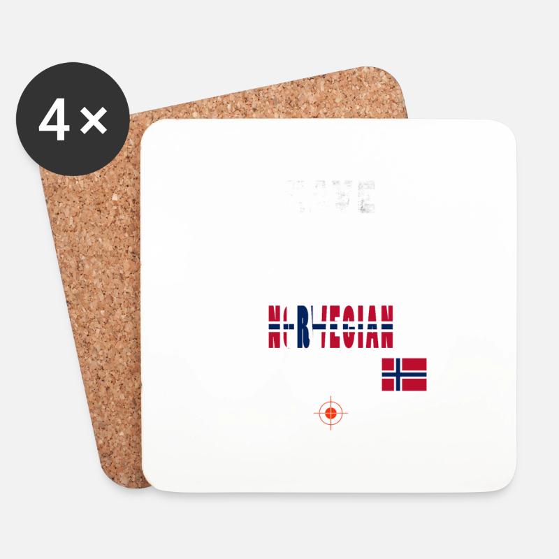 HABEN SIE KEINE ANGST DER NORWEGER IST HIER - Untersetzer (4er-Set) - Weiß
