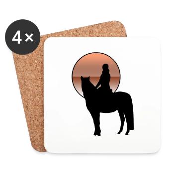 Cheval - Dessous de verre (lot de 4) - blanc - Devant