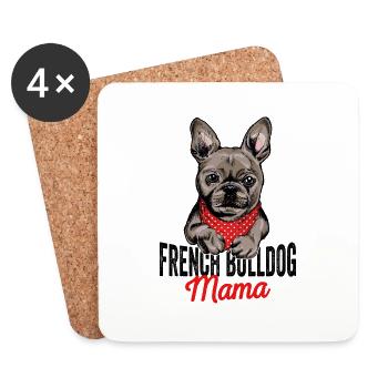 French Bulldog Mama Frenchie Mistress Idée Cadeau - Dessous de verre (lot de 4) - blanc - Devant