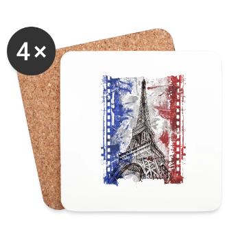 Paris Frankreich - Untersetzer (4er-Set) - Weiß - Vorne