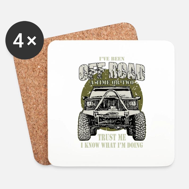 Offroad - Untersetzer (4er-Set) - Weiß