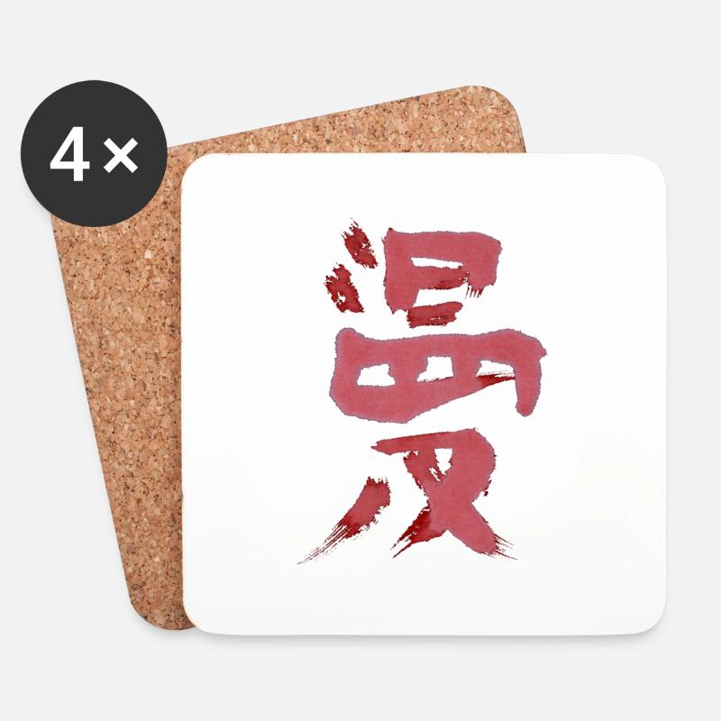 Manga - Untersetzer (4er-Set) - Weiß