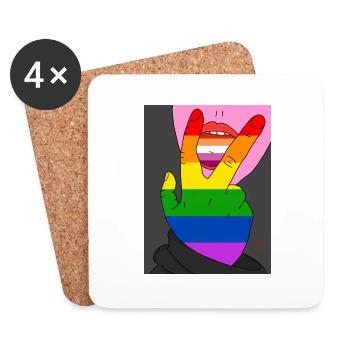 Lgbtq Lesbian - Coasters (set of 4) - white - Front
