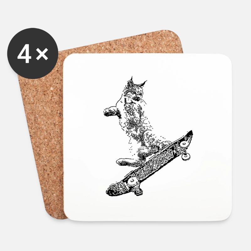 Luchs - Untersetzer (4er-Set) - Weiß