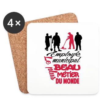 MOTIF DESIGN HUMOUR POUR HOMME VISUEL MIXTE - Dessous de verre (lot de 4) - blanc - Devant