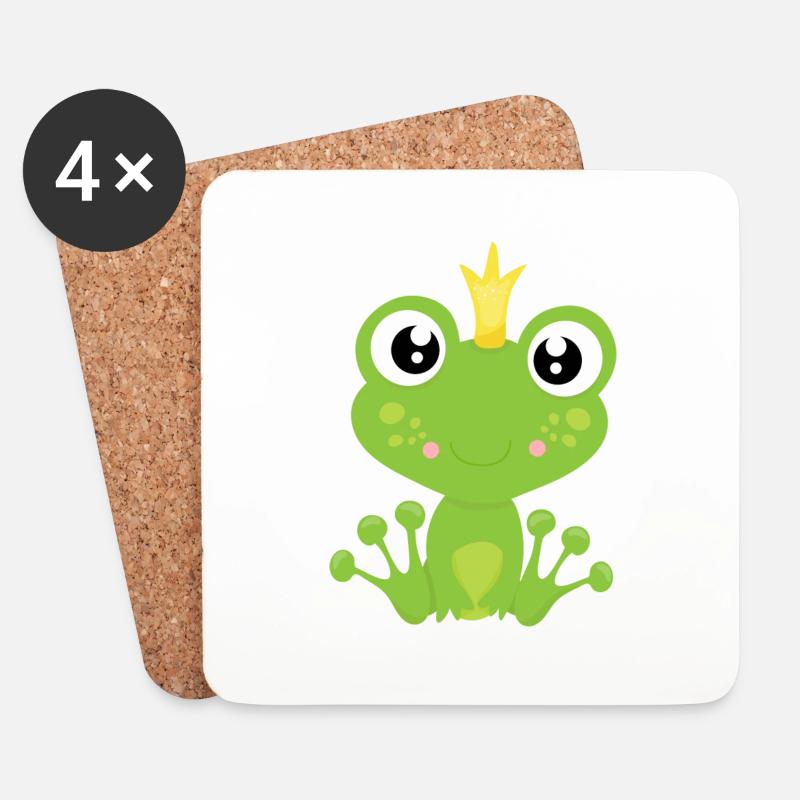 Froschkönig - Untersetzer (4er-Set) - Weiß