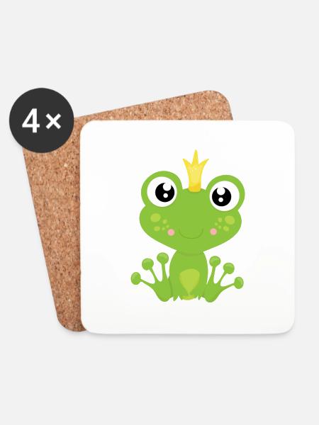 Frog King - Coasters (set of 4) - white