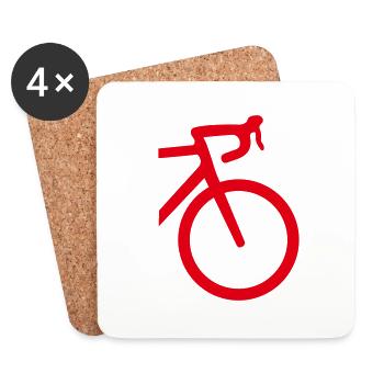 Rennrad front - Untersetzer (4er-Set) - Weiß - Vorne