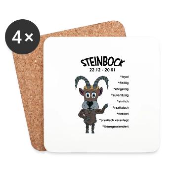 Sternzeichen Steinbock - Untersetzer (4er-Set) - Weiß - Vorne