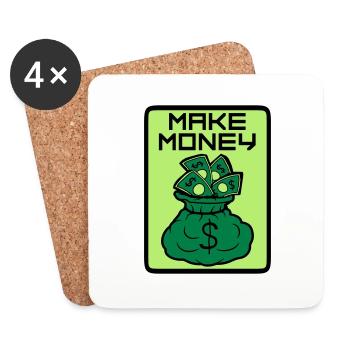 Bouclier Money Maker - Dessous de verre (lot de 4) - blanc - Devant