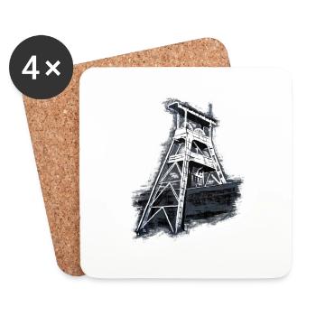 Herten Colliery Ewald Shaft 7 - Coasters (set of 4) - white - Front