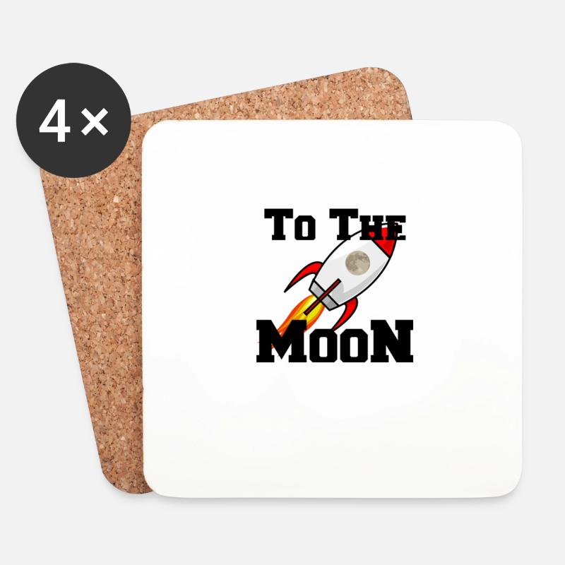 TO THE MOON - Untersetzer (4er-Set) - Weiß