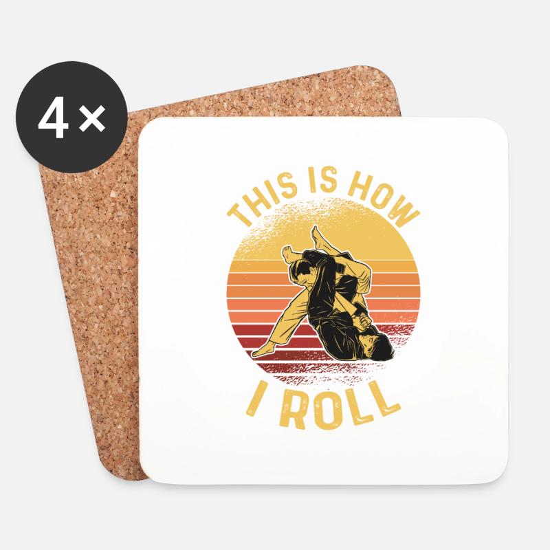 This Is How I Roll BJJ MMA Jujitsu Jiu Jitsu - Untersetzer (4er-Set) - Weiß