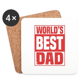 LE MEILLEUR PAPA DU MONDE - Dessous de verre (lot de 4) - blanc - Devant