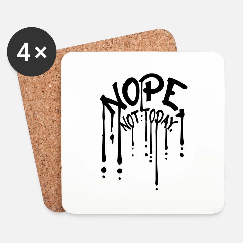 Graffiti Tropfen Nope - Untersetzer (4er-Set) - Weiß