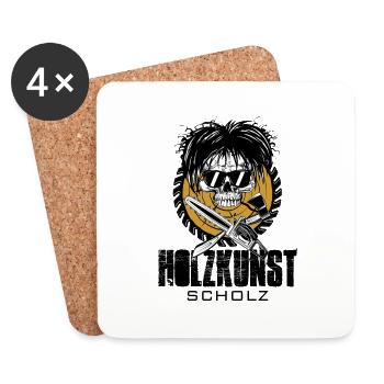 Holzkunst Scholz Offiziell - Untersetzer (4er-Set) - Weiß - Vorne
