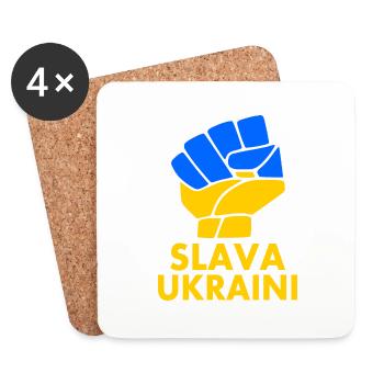 Slava ukraini - Untersetzer (4er-Set) - Weiß - Vorne
