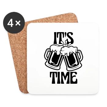 C’est de la bière - Dessous de verre (lot de 4) - blanc - Devant