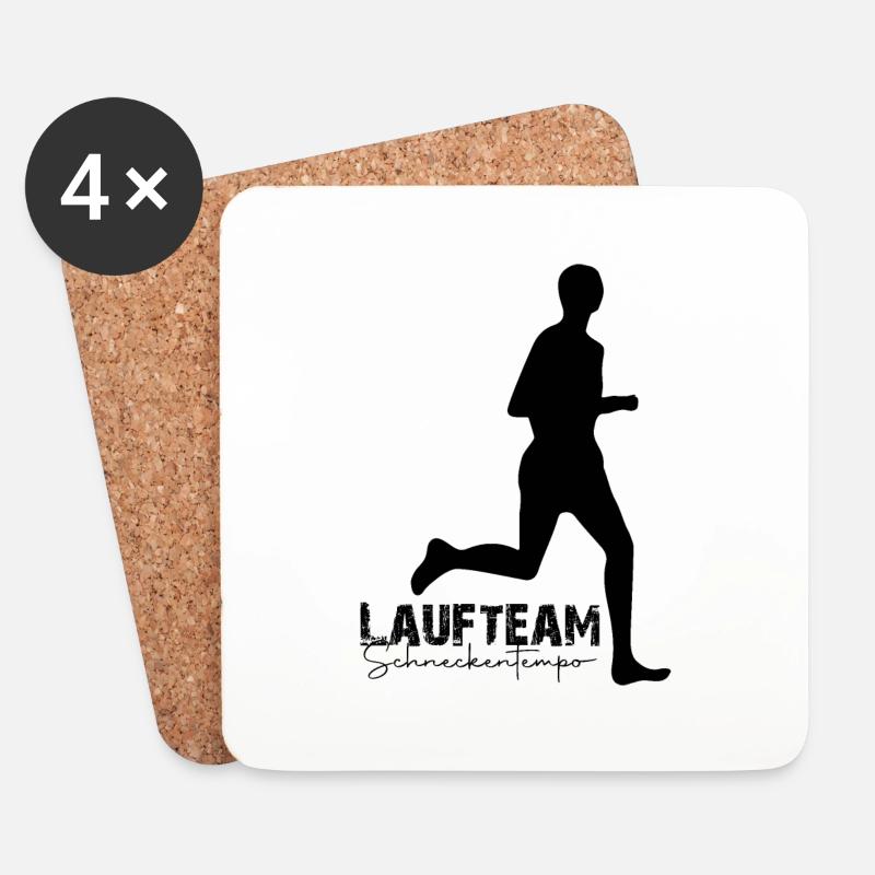 Laufteam Schneckentempo - Untersetzer (4er-Set) - Weiß