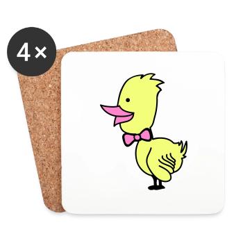 Canard - Dessous de verre (lot de 4) - blanc - Devant