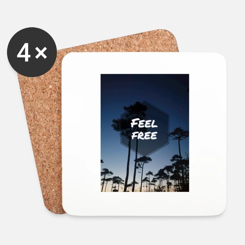 Feel free - Untersetzer (4er-Set) - Weiß