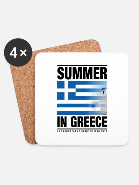 Summer in Greece 2 - Untersetzer (4er-Set) - Weiß