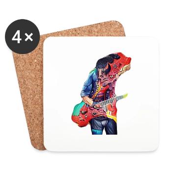 Demon Guitarist - Coasters (set of 4) - white - Front