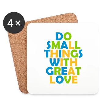 Citation faire de petites choses - Dessous de verre (lot de 4) - blanc - Devant