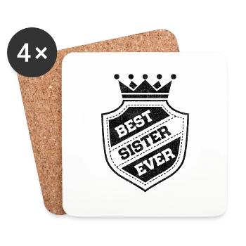 Meilleure sœur de tous les temps - Dessous de verre (lot de 4) - blanc - Devant
