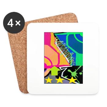 Graffiti Flag 1 - Coasters (set of 4) - white - Front