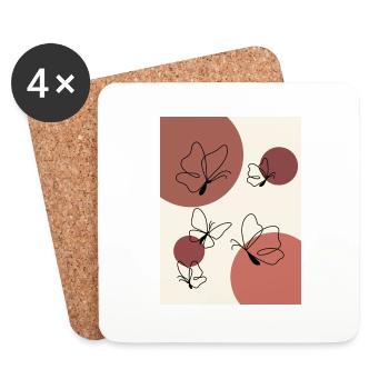 Papillon - Dessous de verre (lot de 4) - blanc - Devant