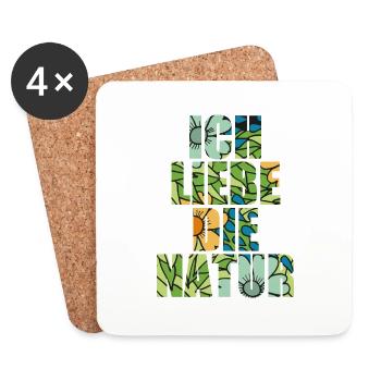Ich liebe die Natur - Untersetzer (4er-Set) - Weiß - Vorne