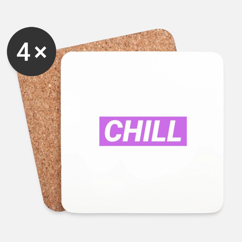 Chill doch - Untersetzer (4er-Set) - Weiß