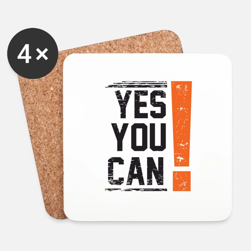 YesYouCan - Untersetzer (4er-Set) - Weiß