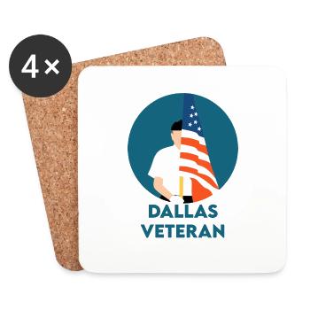 Vétéran de Dallas - Dessous de verre (lot de 4) - blanc - Devant