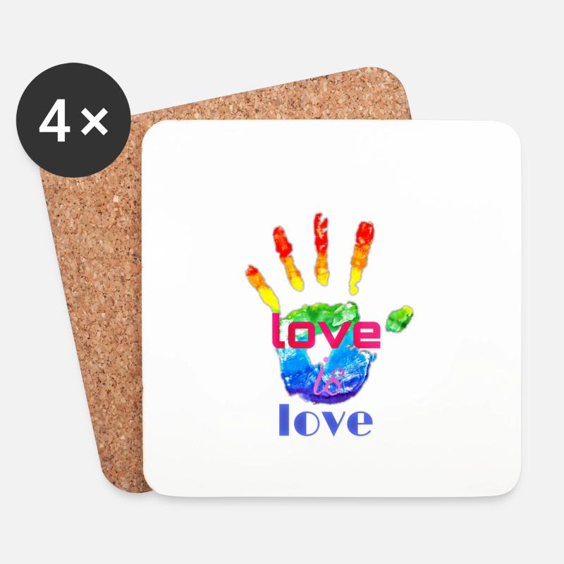 Pride Hand - Untersetzer (4er-Set) - Weiß